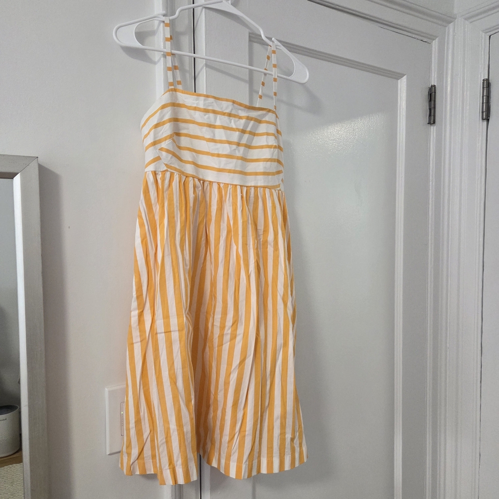 NWT J. Crew Factory Orange and White Striped Dress